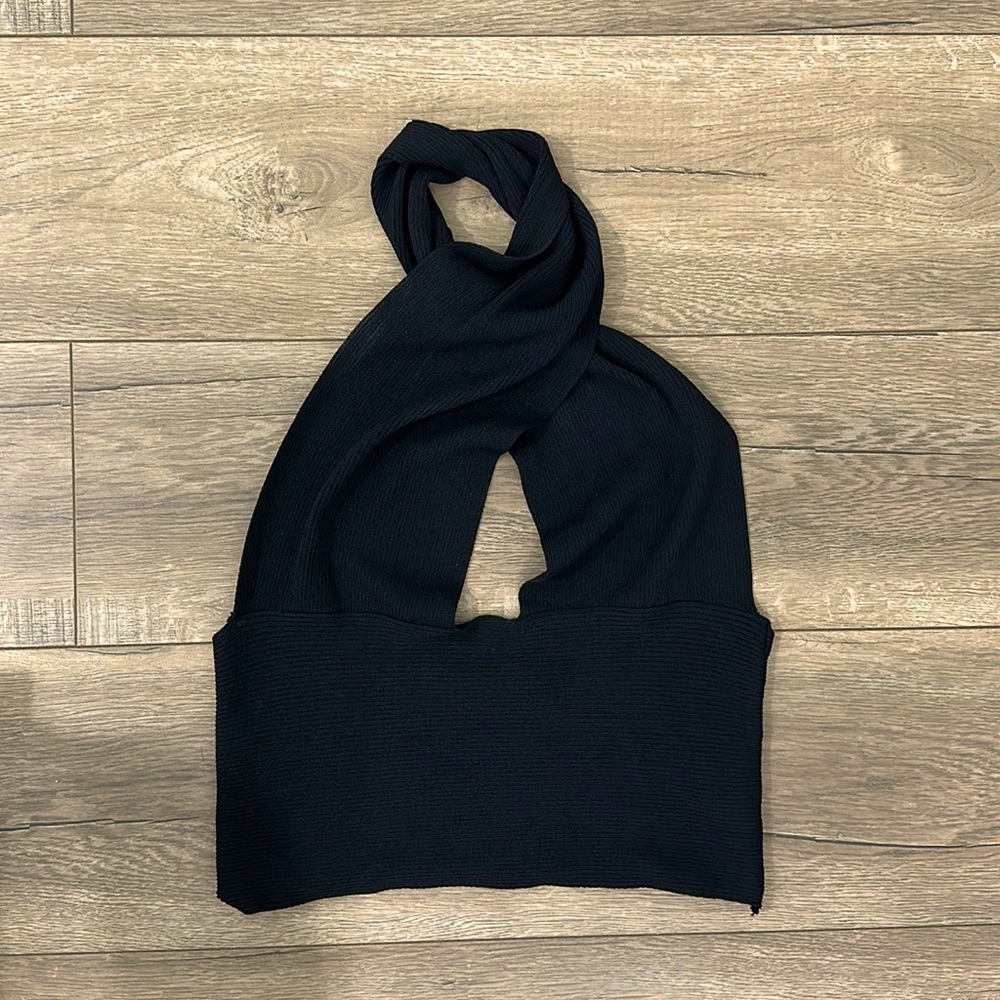 Ribbed black choker top
